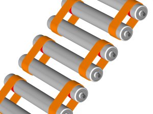 Speed-controler gravity roller belts